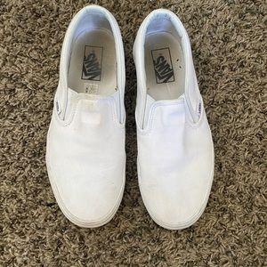 White slip on vans 8.5 women